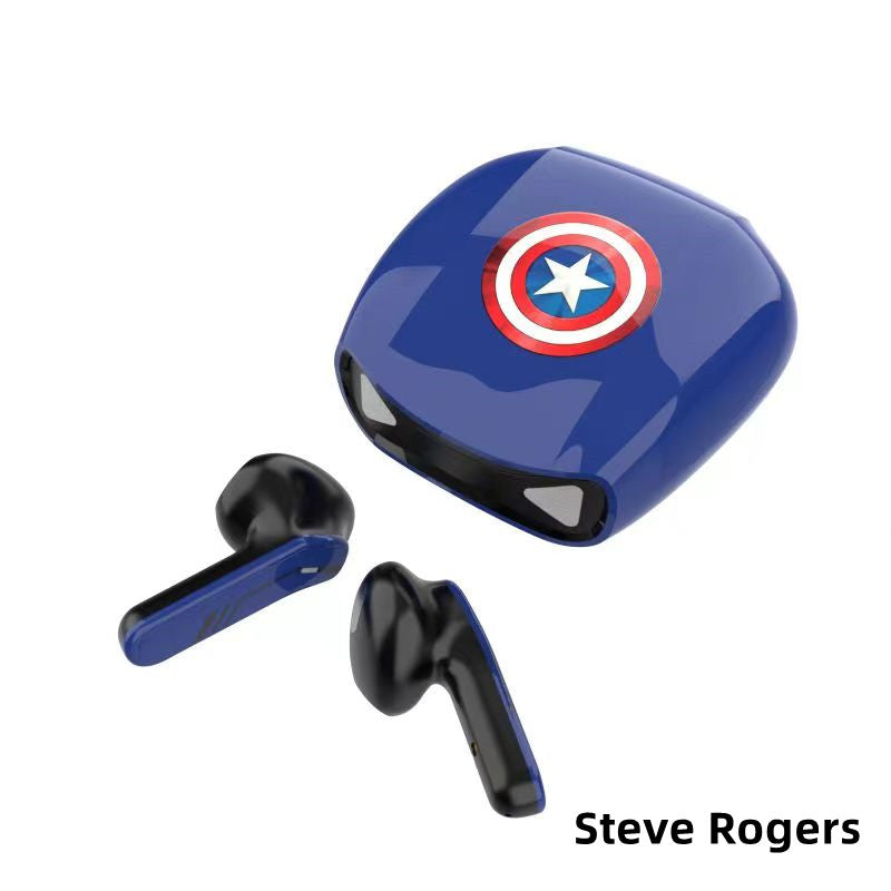 Marvel Iron Man Captain America Gaming TWS-Ohrhörer, kabellose Bluetooth 5.1-Ohrhörer mit geringer Latenz