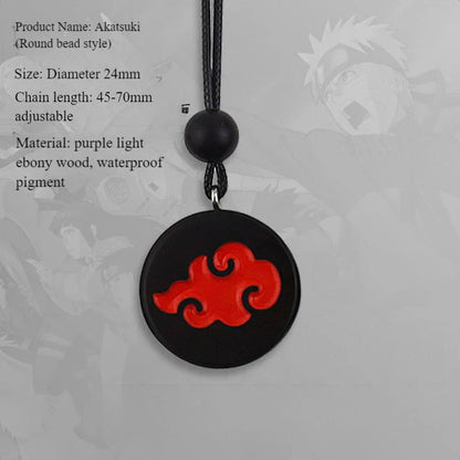 Uzumaki/Dawn tejido hecho a mano natural sándalo púrpura tejido marcador collar conjunto