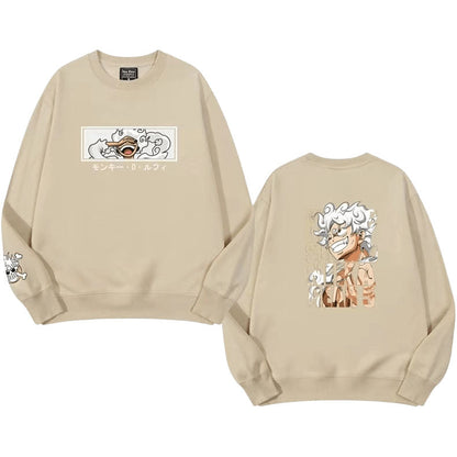 Módní pohodlné volné teplé oblečení s dlouhým rukávem Nika Luffy