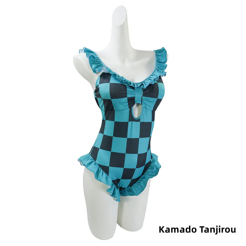 Nezuko/Tanjirou/Zenitsu/Inosuke Cosplay dejligt sexet kvinde bikini badetøj