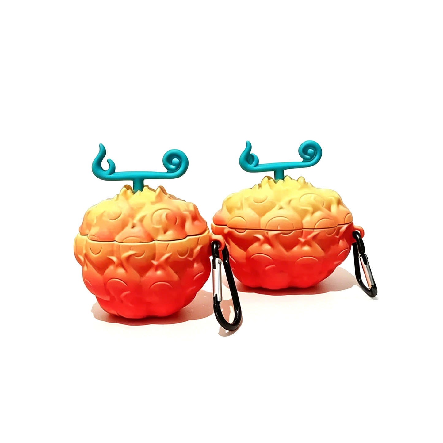 Yksiosainen Luffy Ace Devil Fruit AirPods -kotelo, 3D-silikonikuulokkeiden suojakuori avaimenperällä