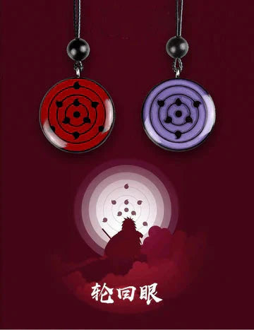 Ručně vyřezávaná sada přívěsků Sharingan Necklace z přírodního santalového dřeva