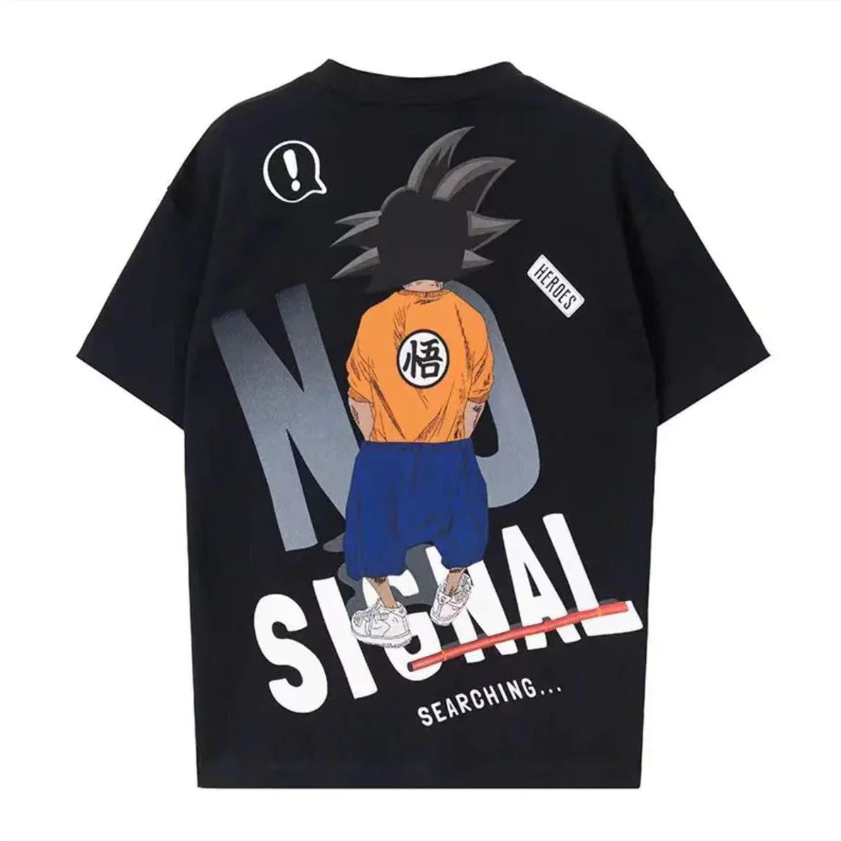 Son Goku T-shirt d'été à manches courtes en pur coton pour hommes tout en coton imprimé beau T-shirt ample et cool