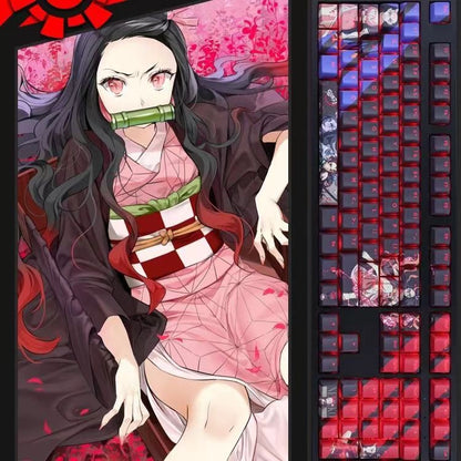 Nezuko/Tanjiro/Tokito Muichiro Kreativní průhledná roztomilá mechanická krytka klávesnice