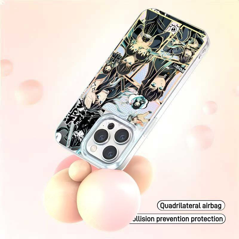 Funda para teléfono Naruto Pain Yahiko Anime, cubierta protectora a prueba de golpes con gradiente láser para iPhone