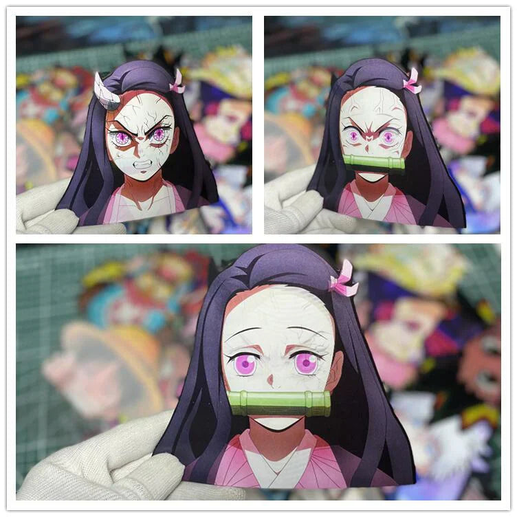 Tanjirou/Nezuko/Zenitsuuu/Inosuke attendent une variété de rôles autocollants d'expression de variation 3D