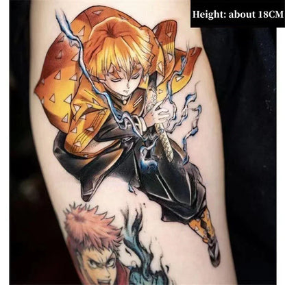 Tanjirou/Nezuko/Zenitsu/Inosuke colle une pâte de tatouage de bras de fleur imperméable à l'eau de cuisse