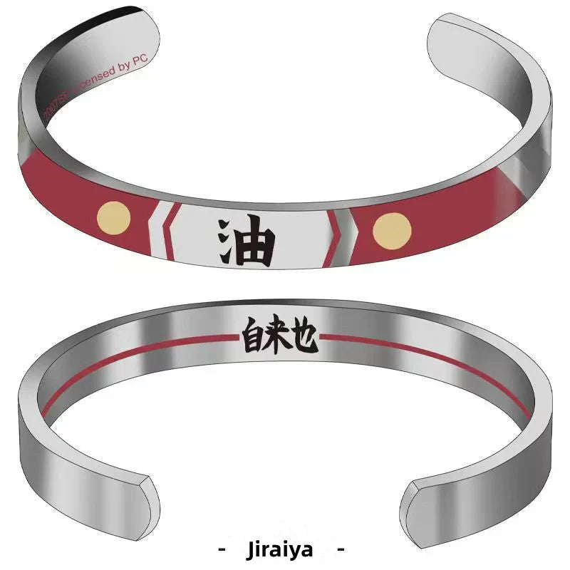 Bracelets en métal secondaire Jiraiya/Itachi (diamètre interne 64 mm x 8 mm)