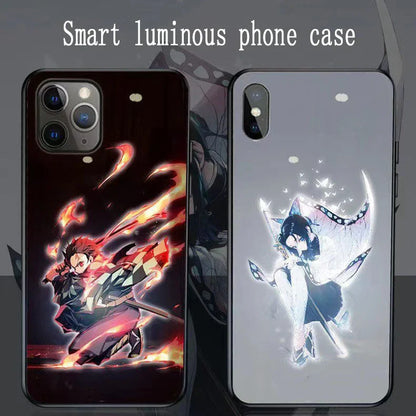 Tanjirou/Shinobu Luminous mobiltelefon taske Smart lysende kreativ mobiltelefon taske