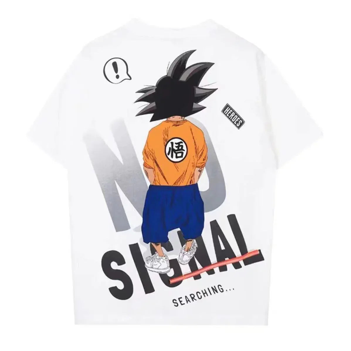 Son Goku T-shirt d'été à manches courtes en pur coton pour hommes tout en coton imprimé beau T-shirt ample et cool