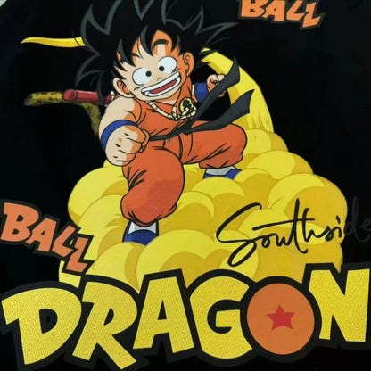 سترة Son Goku Vintage ذات القلنسوة ذات الرقبة الدائرية - إعادة النظر في نمط الرسوم المتحركة الكلاسيكي