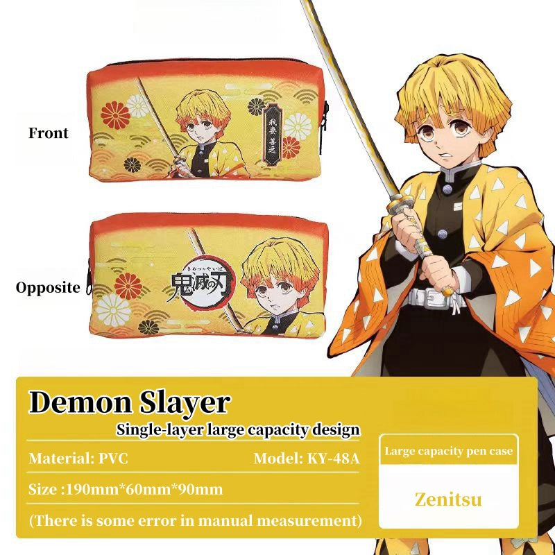 Demon Slayer Tanjiro Nezuko Anime Penalhus, PVC-pennetaske med stor kapacitet til studerende