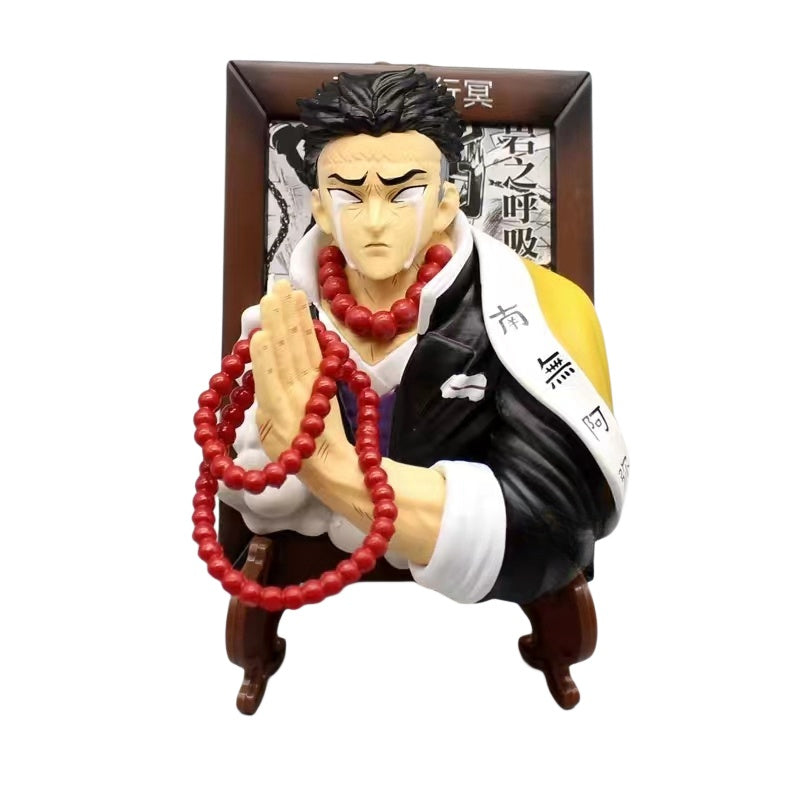 Demon Slayer Kyojuro Mitsuri Gyomei ramme buste figur, Anime Hashira fotoramme statue samleobjekt
