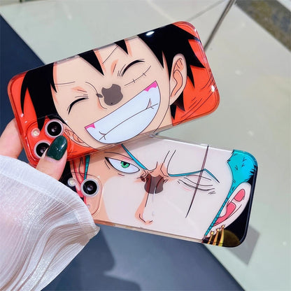 Luffy/Zoro silikonové pouzdro na iPhone odolné proti nárazu