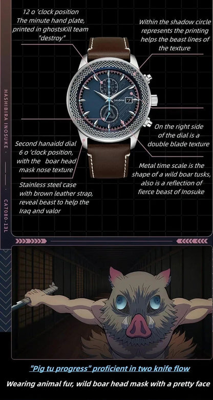 Hashibira Inosuke Herrenuhren, analoge Quarz-Sport-Unisex-Uhr, 100 m wasserdichte Uhren