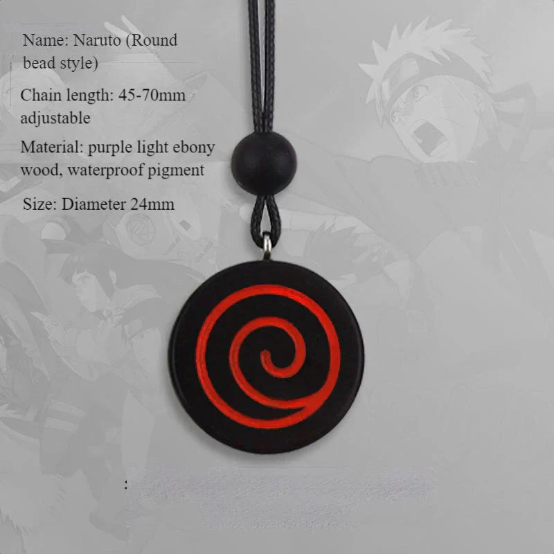 Uzumaki/Dawn tejido hecho a mano natural sándalo púrpura tejido marcador collar conjunto