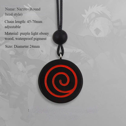 Uzumaki/Dawn tejido hecho a mano natural sándalo púrpura tejido marcador collar conjunto
