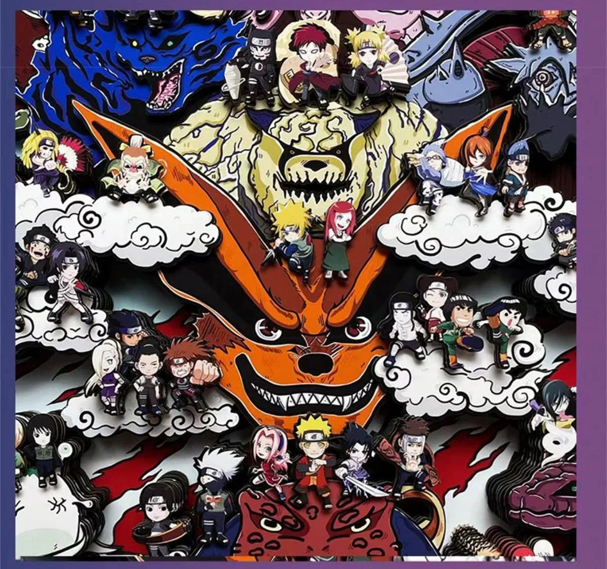 Uzumaki group photo Hezká kreslená řemesla 3D kresba celé rodiny