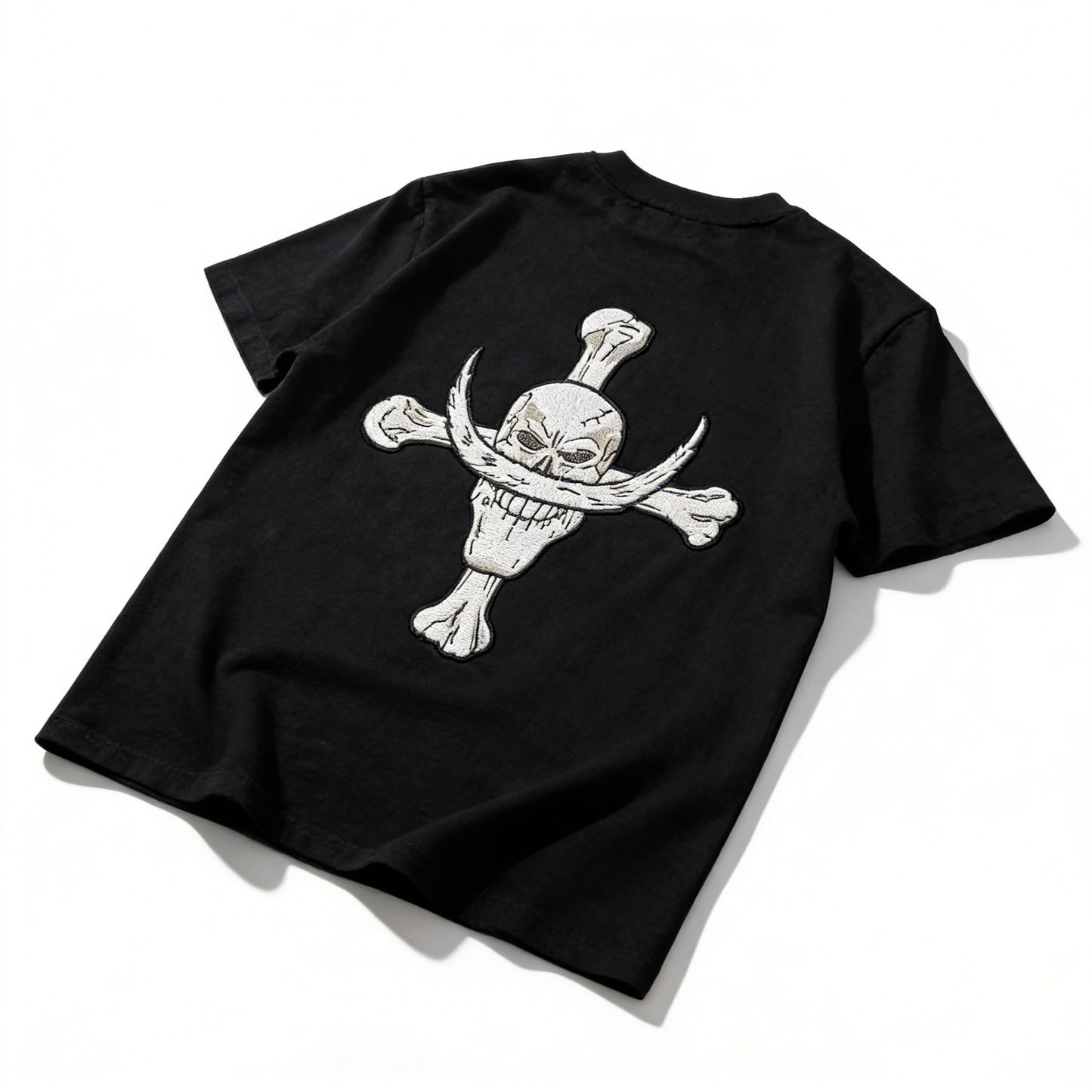 One Piece Whitebeard Edward Newgate Embroidered T-Shirt, Anime Oversized Cotton Tee