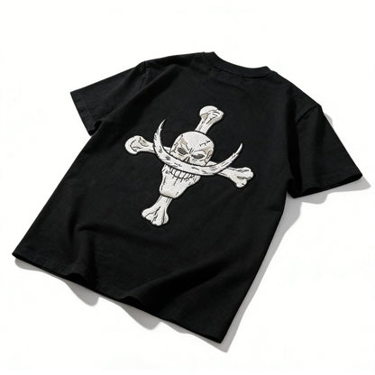 One Piece Whitebeard Edward Newgate Embroidered T-Shirt, Anime Oversized Cotton Tee
