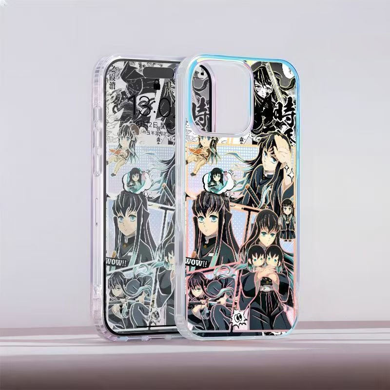 Funda para teléfono Naruto Pain Yahiko Anime, cubierta protectora a prueba de golpes con gradiente láser para iPhone