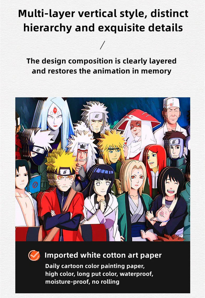 Uzumaki/Sasuke/Kakashi smuk tegneseriehåndværk 3D-tegning