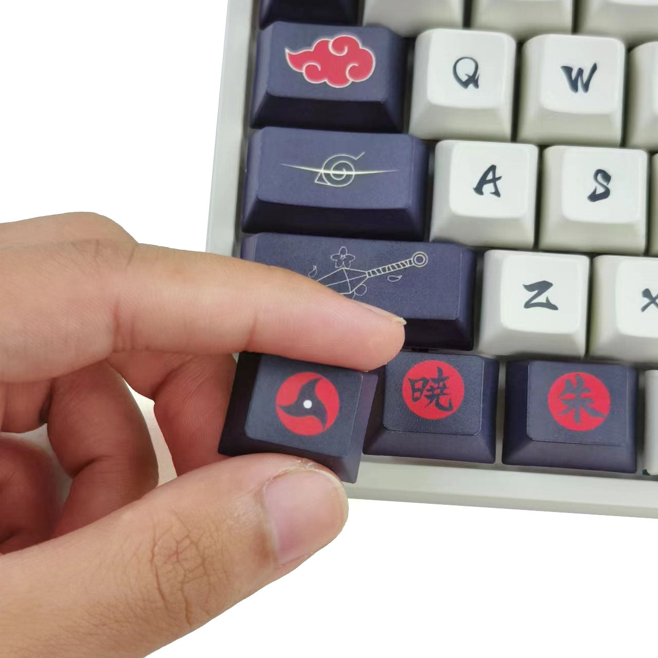 Naruto Akatsuki & Sharingan Keycaps Set - Anime Artisan Keycaps til mekanisk tastatur