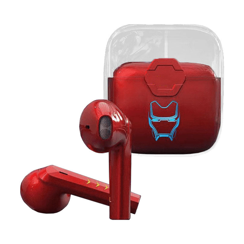 Marvel Iron Man Black Panther kabellose Ohrhörer, Marvel TWS Bluetooth 5.1 Kopfhörer mit LED-Licht