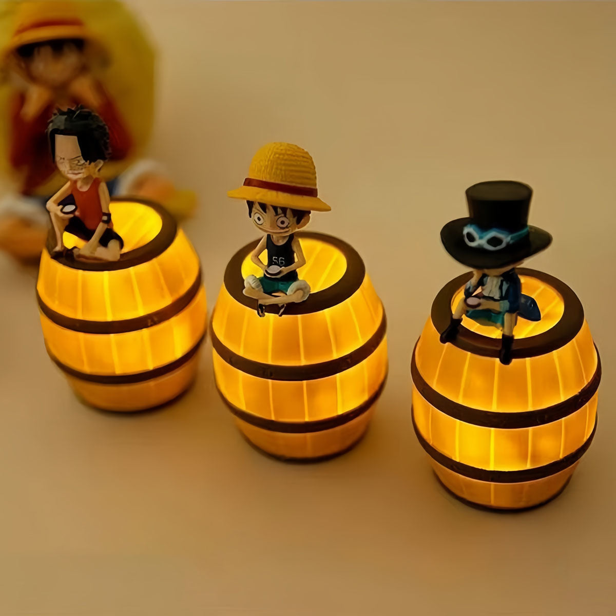 Luffy/Ace/Sabo Atmosphere dekorative natlys