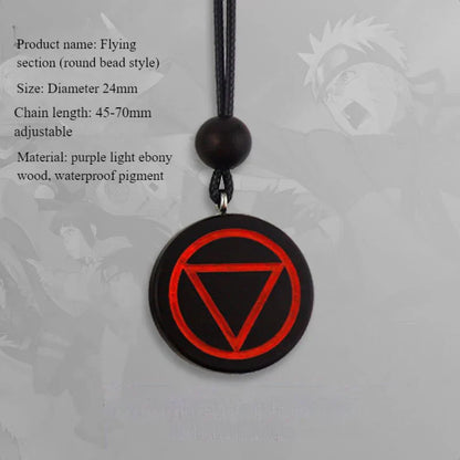 Uzumaki/Dawn tejido hecho a mano natural sándalo púrpura tejido marcador collar conjunto