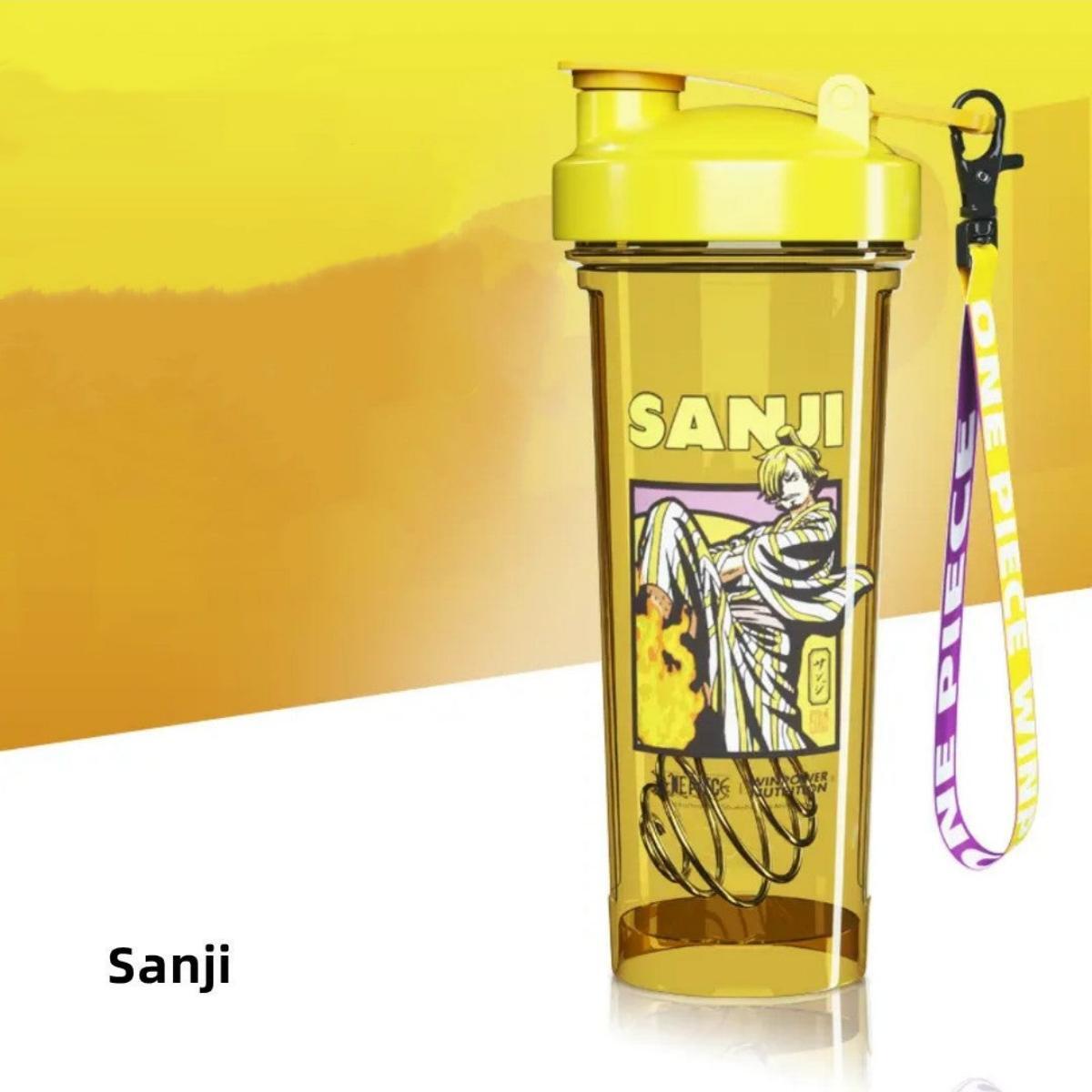 Botella coctelera con caja ciega de Luffy Zoro de One Piece, taza de agua de proteína de anime de 800 ml