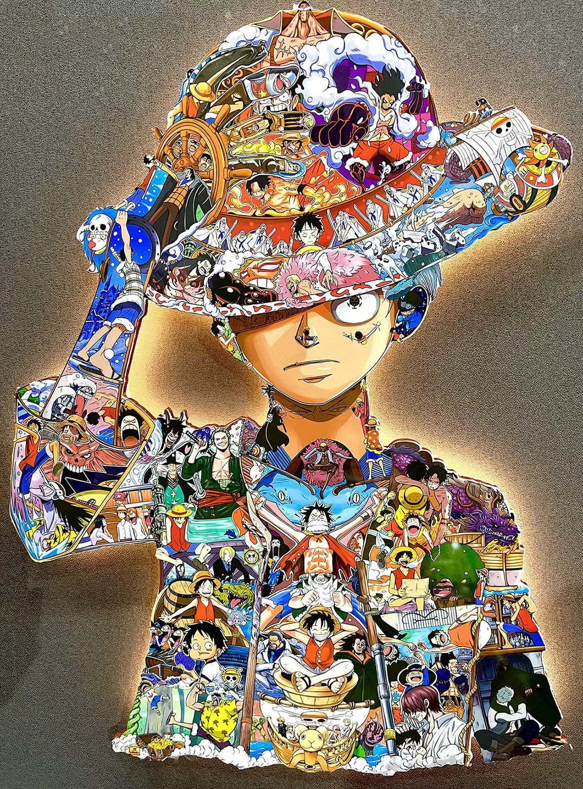 Monkey D. Luffy modelovací LED světla přináší nástěnnou malbu (60*47cm)