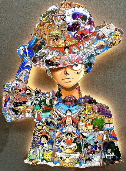 Monkey D. Luffy modelovací LED světla přináší nástěnnou malbu (60*47cm)