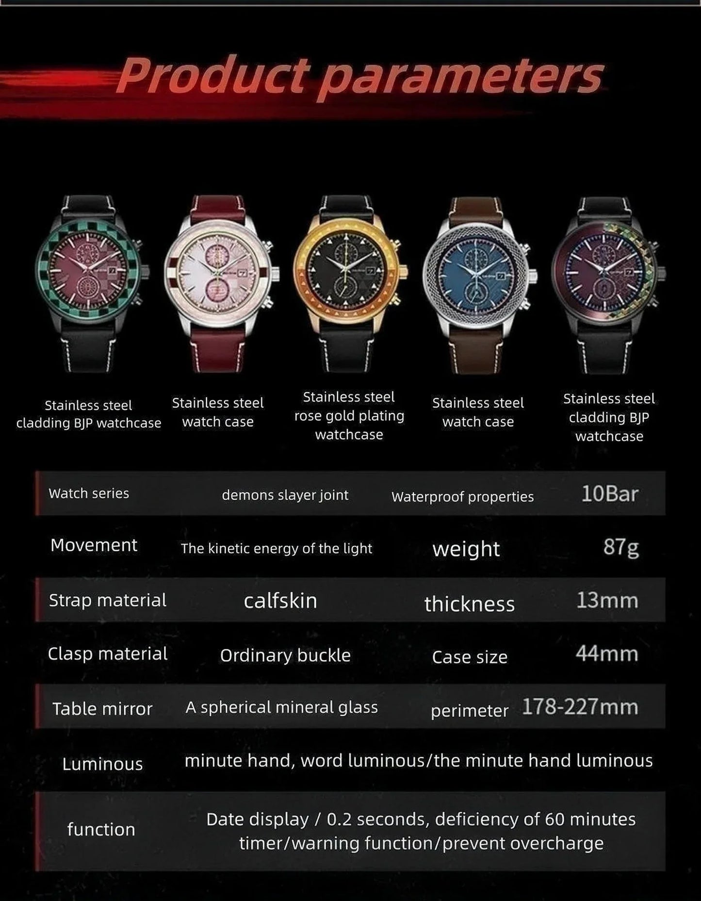 Kamado Tanjirou Herrenuhren, analoge Quarz-Sport-Unisex-Uhr, 100 m wasserdichte Uhren