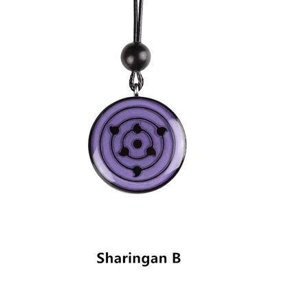 Ručně vyřezávaná sada přívěsků Sharingan Necklace z přírodního santalového dřeva