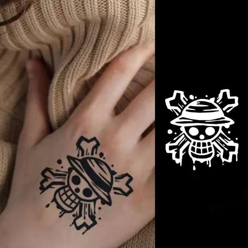 ملصقات وشم عشبية متينة للرجال والنساء من Luffy/Ace مقاومة للماء