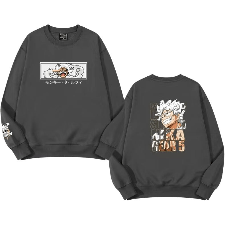 Módní pohodlné volné teplé oblečení s dlouhým rukávem Nika Luffy