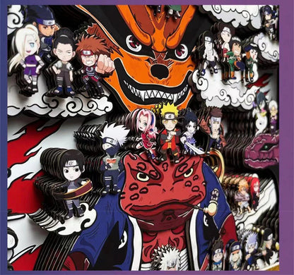 Uzumaki group photo Hezká kreslená řemesla 3D kresba celé rodiny
