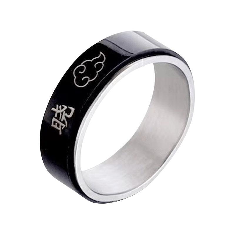 Anillo giratorio Naruto Sasuke Mangekyo Sharingan, anillo giratorio de acero de titanio de anime
