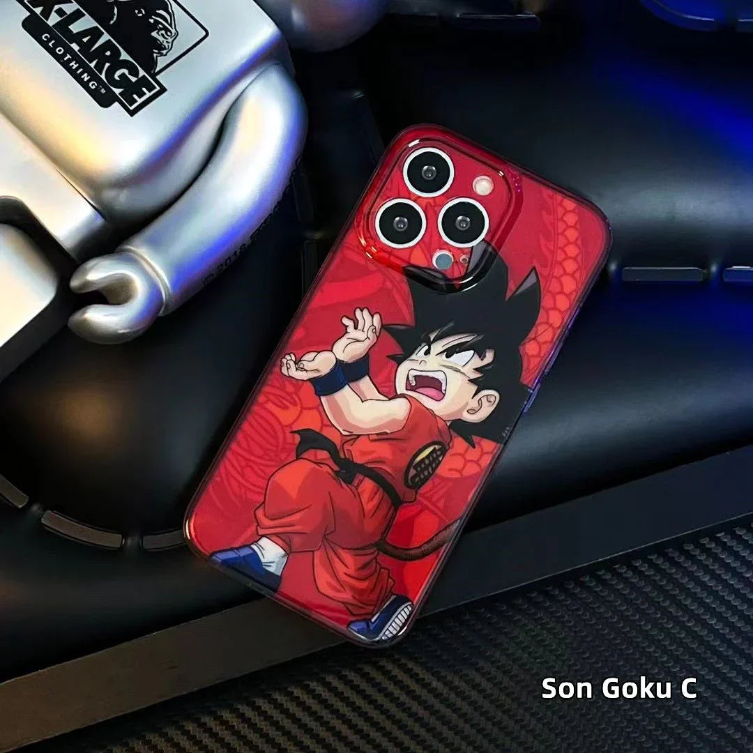 Coque de téléphone Apple en silicone résistante aux chocs Son Goku/Torankusu/Frieza