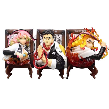 Demon Slayer Kyojuro Mitsuri Gyomei ramme buste figur, Anime Hashira fotoramme statue samleobjekt