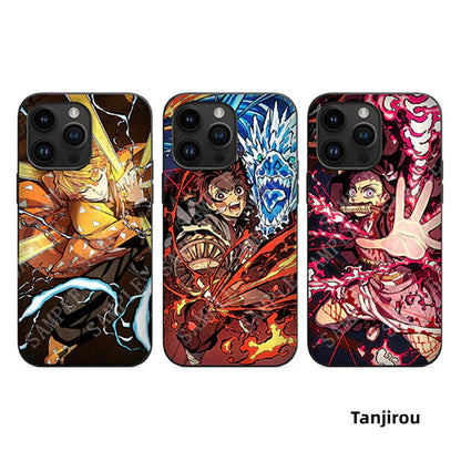 Uzumaki/Luffy/Tanjirou 3D-variation Apple silikone stødsikkert telefoncover