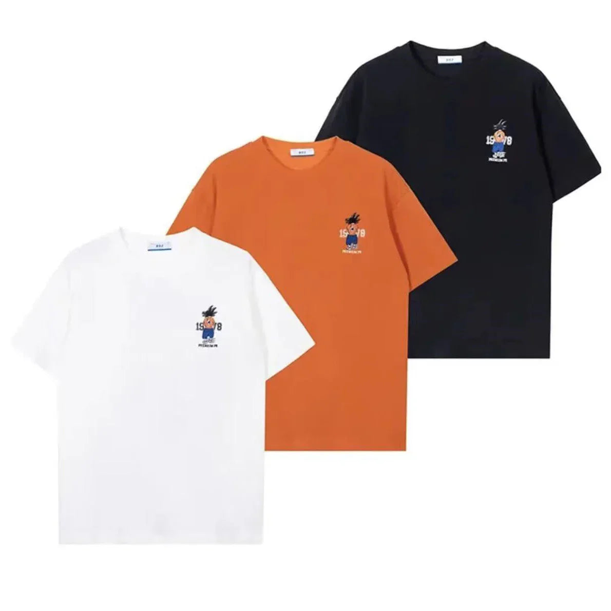 Son Goku T-shirt d'été à manches courtes en pur coton pour hommes tout en coton imprimé beau T-shirt ample et cool