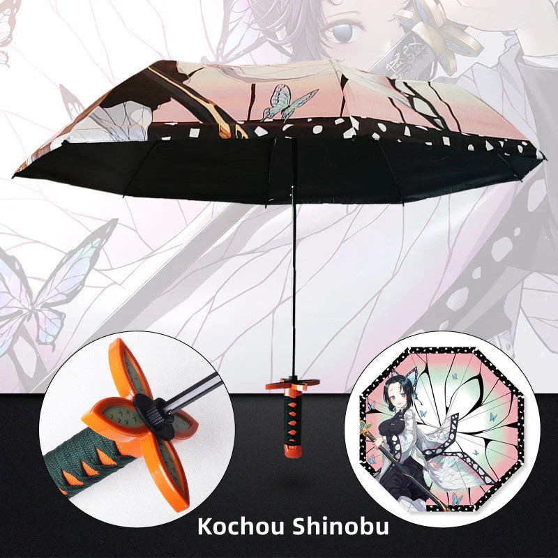 Kamado Tanjirou Regenschirm mit coolem Griff, der sich zusammenklappen lässt