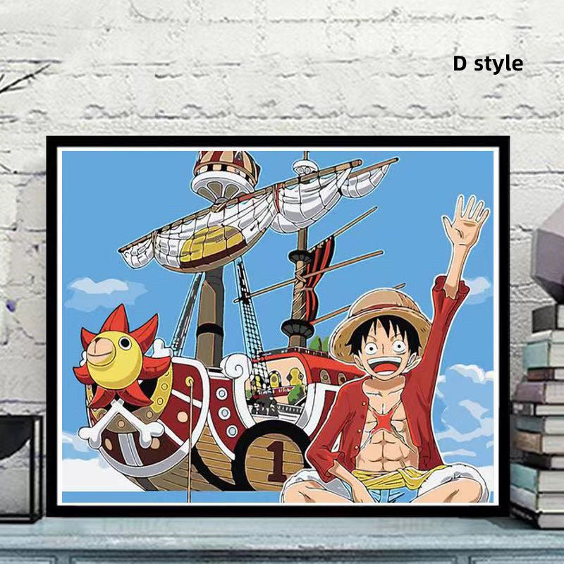 Luffy/Zoro/Nami hermosa pintura al óleo digital de doodle artesanal