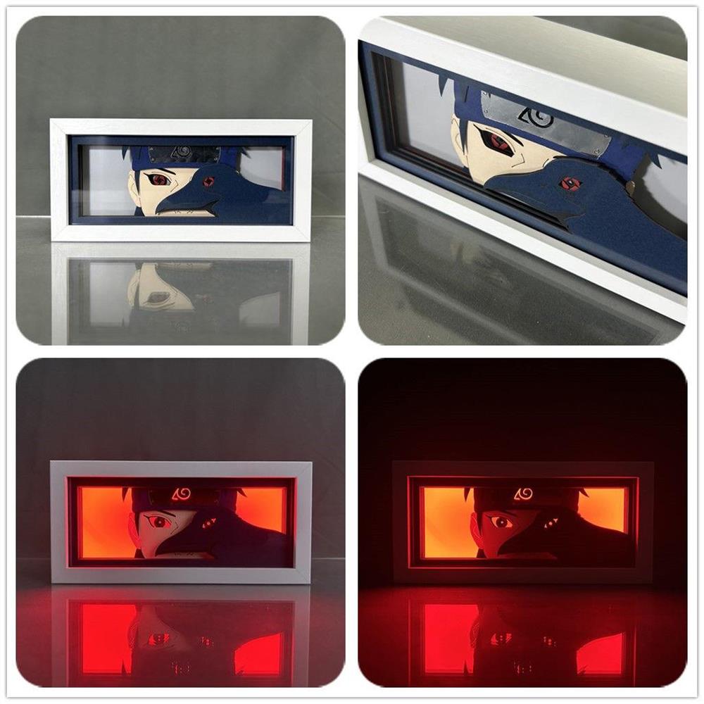 Sasuke/Kakashi/Obito/Itachi 3D Paper Sculpture Night Light - Rozsviťte svět anime!