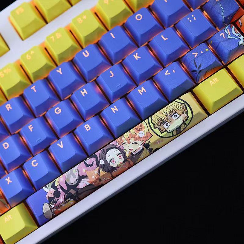Nezuko/Tanjiro/Tokito Muichiro Kreativní průhledná roztomilá mechanická krytka klávesnice