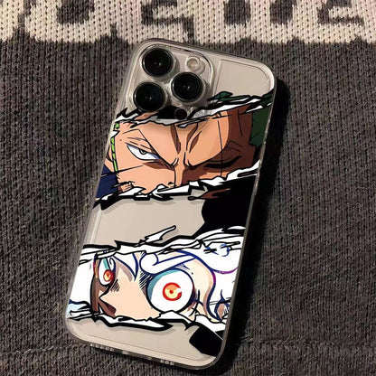 Luffy/Zoro silikonové pouzdro na iPhone odolné proti nárazu