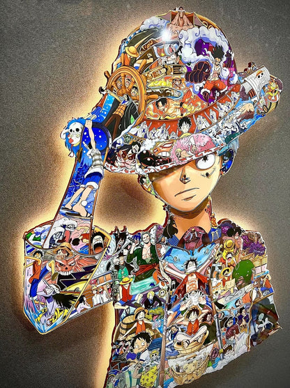 Monkey D. Luffy modelovací LED světla přináší nástěnnou malbu (60*47cm)