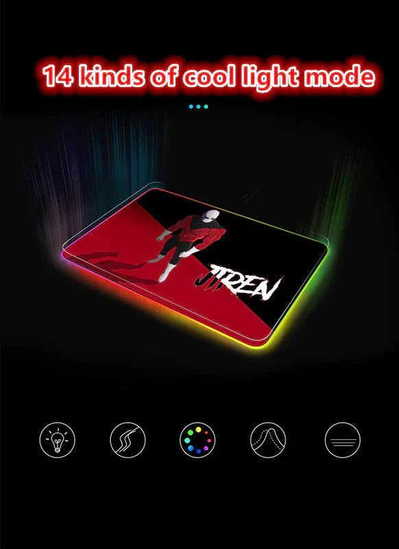 tapis de souris épais à sept couleurs changeantes, lumière LED, clavier de jeu